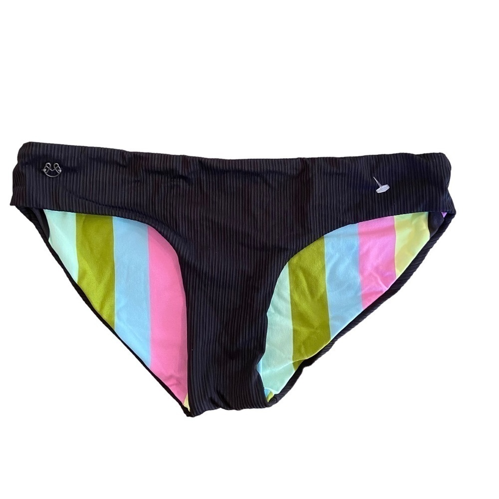Maaji Black and Multicolor Bikini Bottom